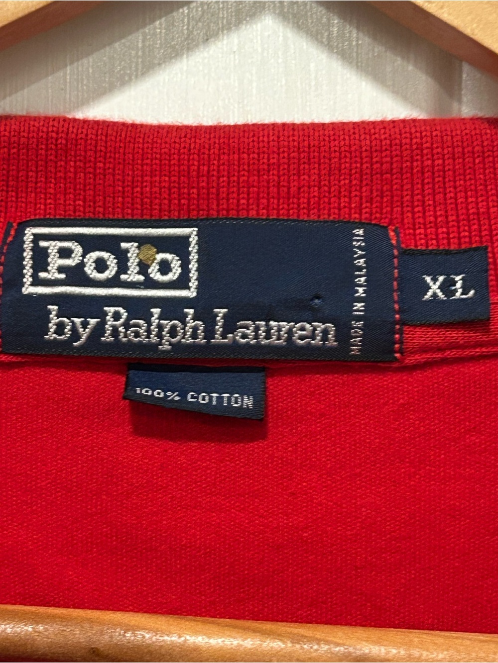 Polo Ralph Lauren Mens Designer Red 100% Cotton Short Sleeve Polo Shirt Sz XL - Picture 4 of 6
